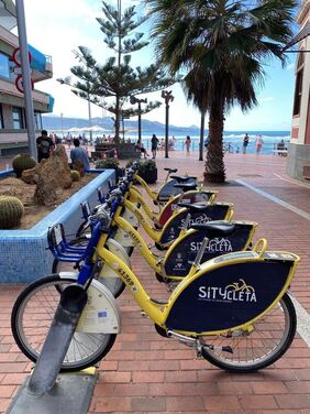 Picture af cykler til udlejning i Las Palmas de Gran Canaria, foto Kenneth Bo Jørgensen